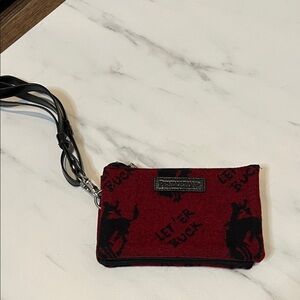 Pendleton Red and Black Let 'Er Buck Wristlet